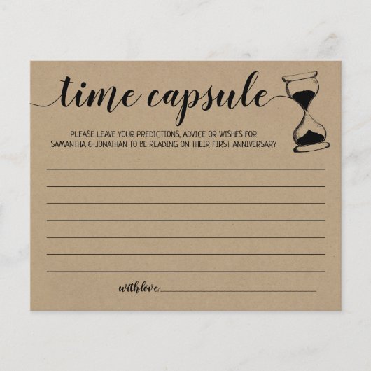 Papier Conseil capsule temps couple douche anglais espagn (Devant)