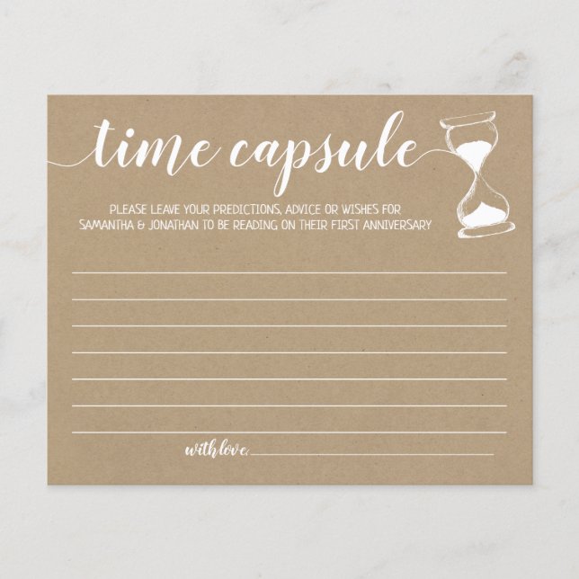 Papier Conseil capsule temps couple douche anglais espagn (Devant)