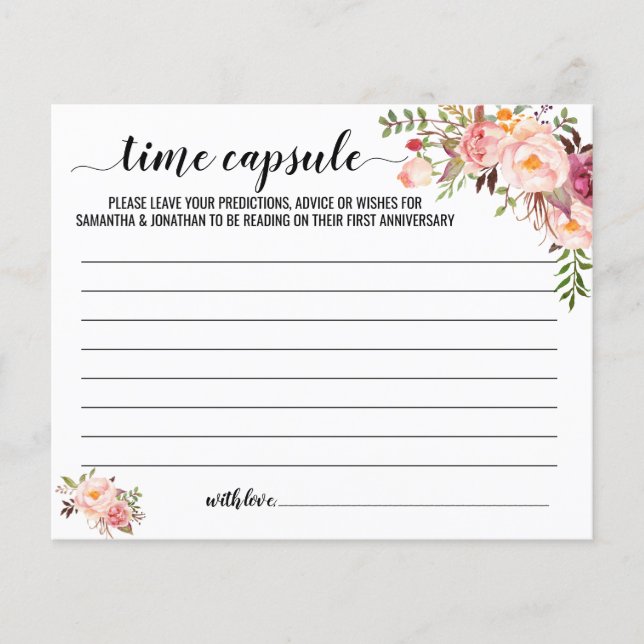 Papier Conseil capsule temps couple douche anglais espagn (Devant)