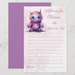 Papier Conseil de Baby shower pour maman de Monster Hallo
