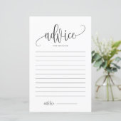 Papier Conseil de Fête des mariées de script noir pour la (Debout devant)