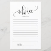 Papier Conseil de Fête des mariées de script noir pour la (Devant)