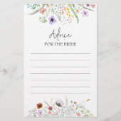 Papier Conseil de Fête des mariées fleur sauvage pour la (Devant)