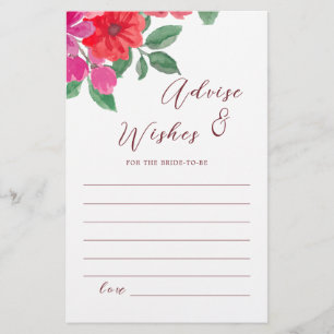 Papier Conseil de Fête des mariées florale Fuchsia