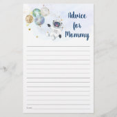 Papier Conseil de l'astronaute Blue Gold Space Baby showe (Devant)