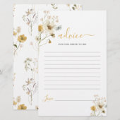 Papier Conseil de printemps du fleur sauvage pour la mari (Devant / Derrière)