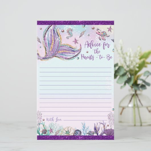 Papier Conseil de sirène pour les parents à être une cart (Debout devant)