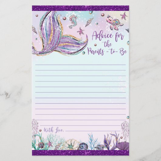 Papier Conseil de sirène pour les parents à être une cart (Devant)