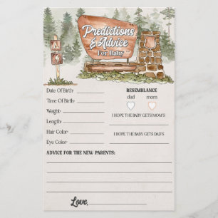 Papier conseil du parc national pour le jeu de baby showe