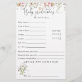 Papier Conseil Élégant des Baby showers Fleur sauvage (Devant)