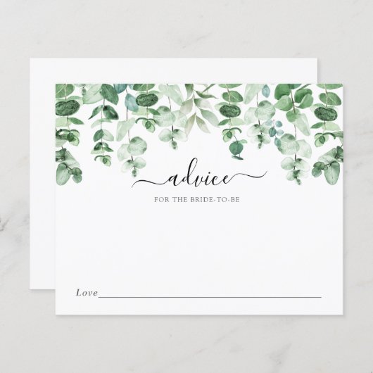 Papier Conseil Eucalyptus pour la mariée (Devant / Derrière)