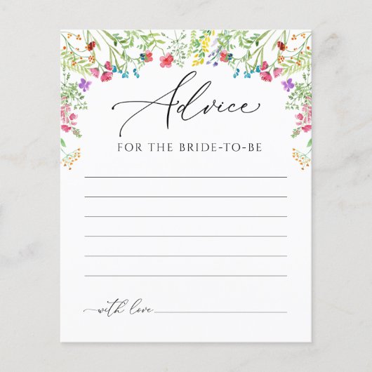 Papier Conseil Fleur sauvage coloré pour la mariée