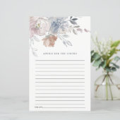 Papier Conseil Floral Chic Blush Aquarelle Pour Couple (Debout devant)