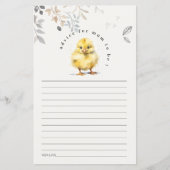 Papier Conseil Floral De Poulets De La Ferme Pour Le Baby (Devant)