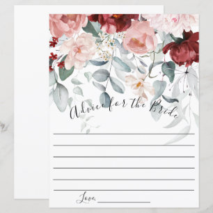 Papier Conseil floral rose de Bourgogne pour la mariée