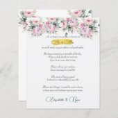 Papier Conseil mariage Bien Souhaits Pies rose et Or (Devant / Derrière)