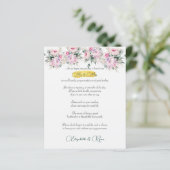 Papier Conseil mariage Bien Souhaits Pies rose et Or (Debout devant)