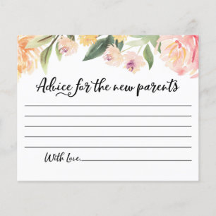 Papier Conseil pour les nouveaux parents Card Baby shower