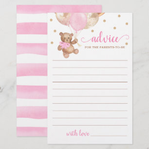 Papier Conseil pour les parents Baby shower Teddy Bear