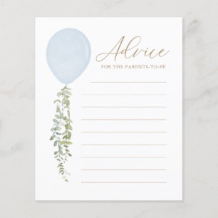 Papier Conseil pour les parents Blue Balloon Baby shower
