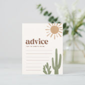 Papier Conseil pour les parents Boho Cactus Baby shower J (Debout devant)