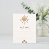 Papier Conseil pour les parents Boho Sunshine Baby shower (Debout devant)