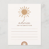 Papier Conseil pour les parents Boho Sunshine Baby shower (Devant)