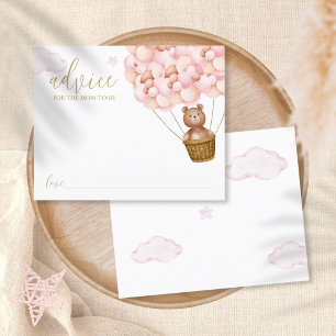 Papier Conseil pour maman Teddy Bear Pink Baby shower Car