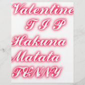 Papier Conseil Saint-Valentin : Hakuna Matata Funny Texte (Devant)