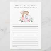 Papier Conseil sur la mémoire de Fête des mariées florale (Devant)