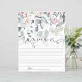 Papier Conseil vert rose floral pour la mariée (Debout devant)
