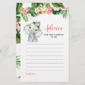 Papier Conseils aux filles des éléphants tropicaux pour l (Devant / Derrière)