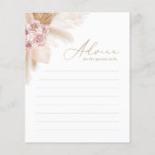 Papier Conseils aux parents Boho Pampas Baby shower en he (Devant)