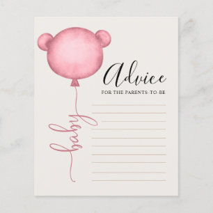 Papier Conseils aux parents Jeu de baby shower ourson ros