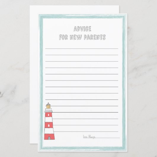 Papier Conseils aventure pour les parents (Devant / Derrière)