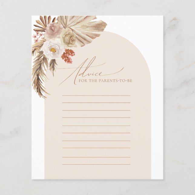 Papier Conseils d'arche de Pampas à Parent Baby shower je (Devant)