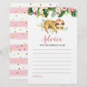Papier Conseils de Baby shower pour filles tropicales pou (Devant / Derrière)