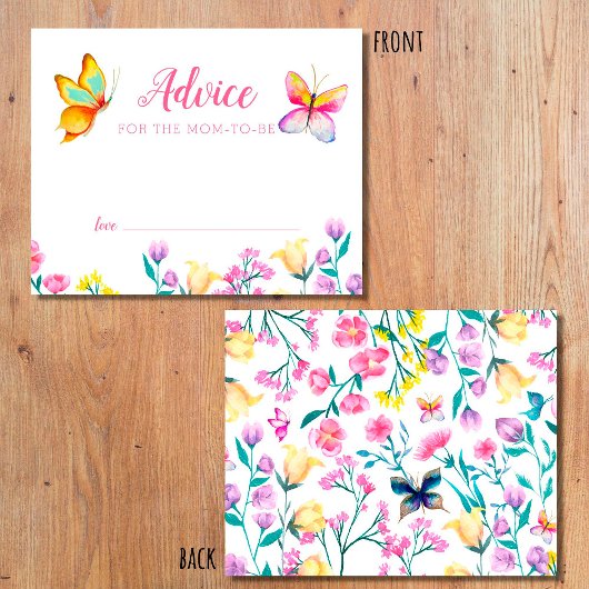 Papier Conseils de douche florale papillon pour la future