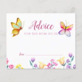 Papier Conseils de douche florale papillon pour la future (Devant)