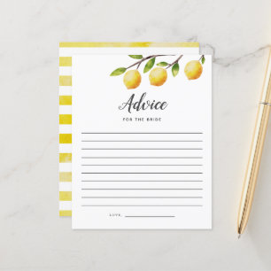 Papier Conseils de Fête de Fiançailles au Citron pour la