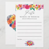 Papier Conseils de fête de mariage floral aquarelle (Devant / Derrière)