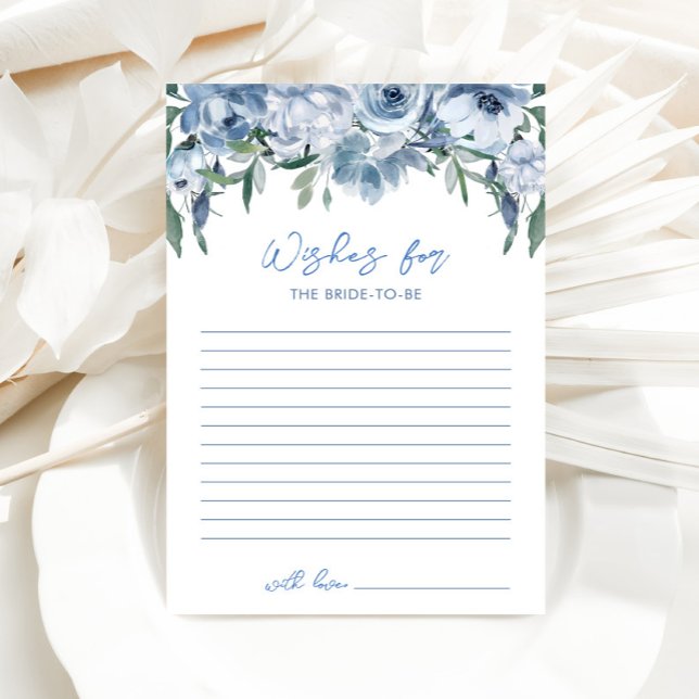Papier Conseils de poussiéreux bleu floral pour la mariée (Créateur téléchargé)