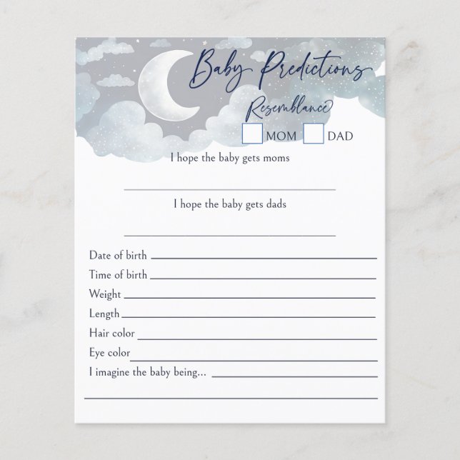 Papier Conseils de prédiction de bébé sur la lune (Devant)