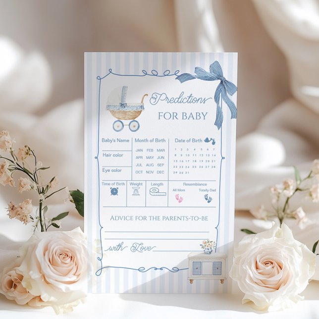 Papier Conseils de prédictions pour bébé dans un carrosse (Créateur téléchargé)