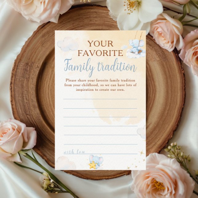 Papier Conseils de shower bébé éléphant bleu Tradition fa (Créateur téléchargé)