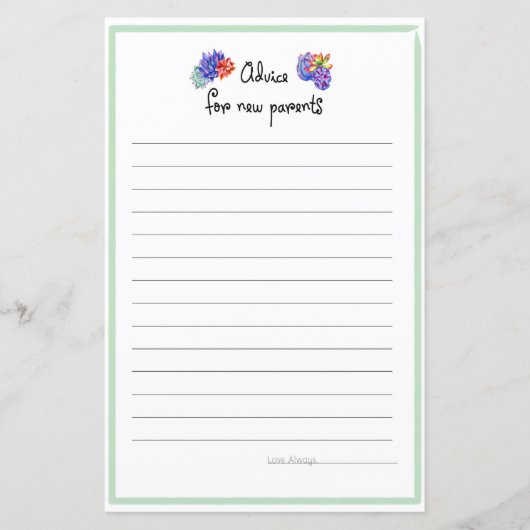 Papier Conseils efficaces pour le Baby shower des parents (Devant)