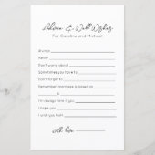 Papier Conseils et bonnes volontés - Jeu de Fête des mari (Devant)