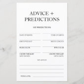 Papier Conseils et prédictions Baby shower de voyage Jeu (Devant)