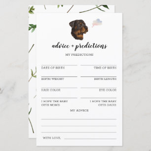 Papier Conseils et prédictions Baby shower Rottweiler