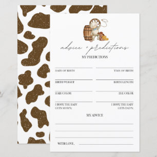 Papier Conseils et prédictions Cowboy Baby shower rustiqu